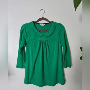Boden Size 4 Pima Cotton Blend Green 3/4 Sleeve Top
